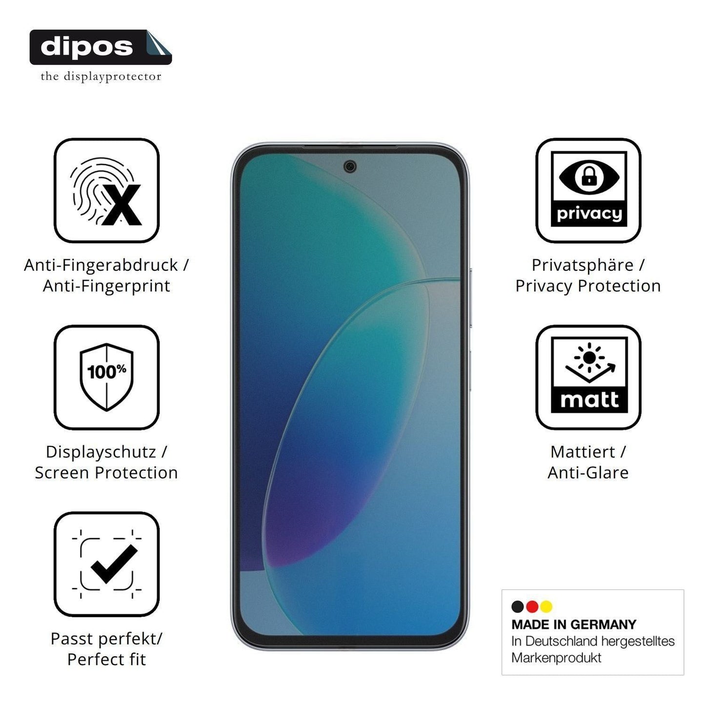 Blickschutzfolie für Vivo Y6 5G matt Schutzfolie P (5)
