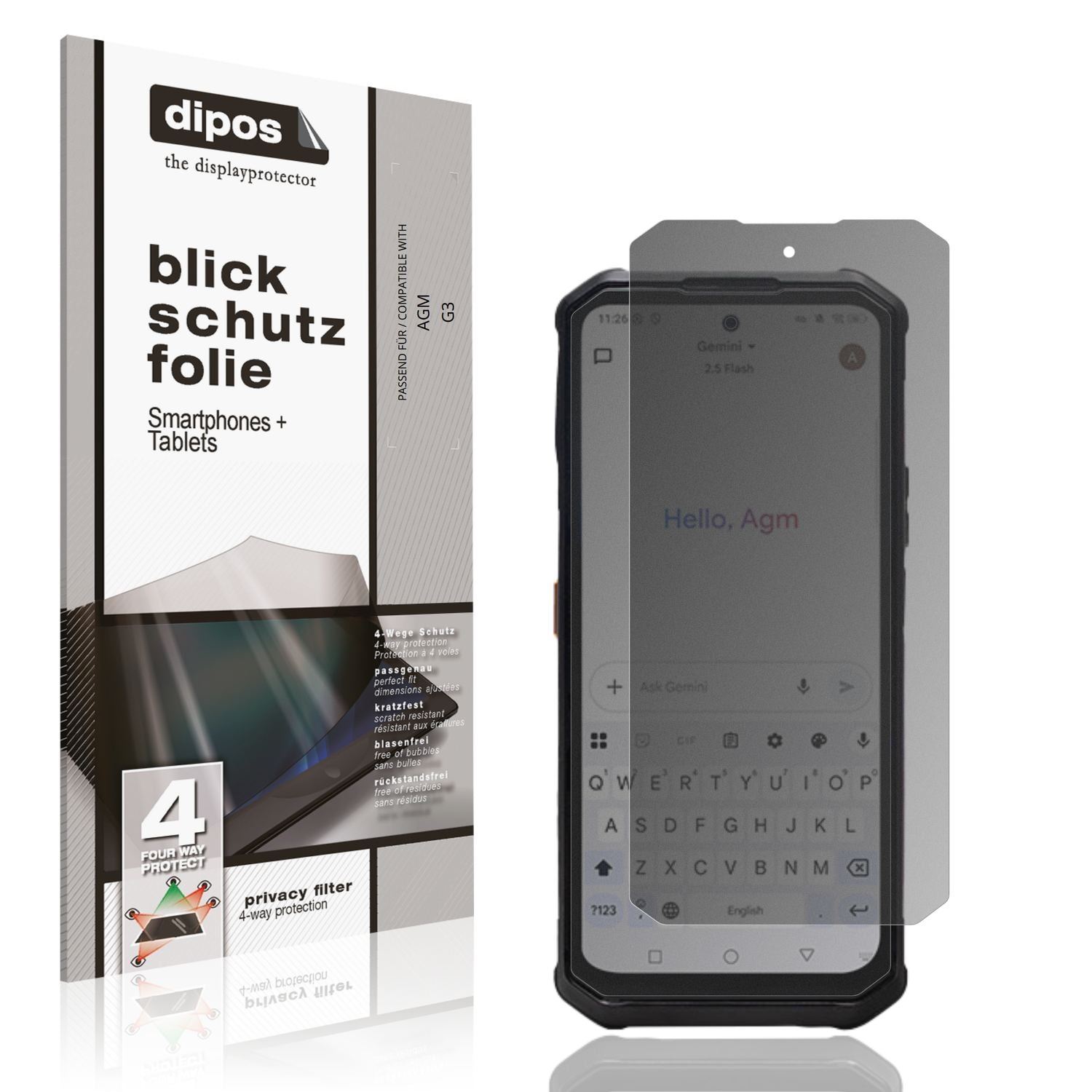Blickschutzfolie für AGM G3 matt Schutzfolie Priva (1)