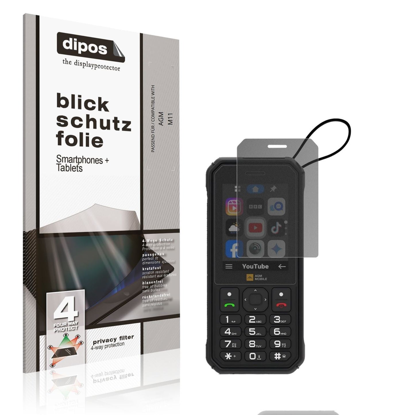 Blickschutzfolie für AGM M11 matt Schutzfolie Priv (1)