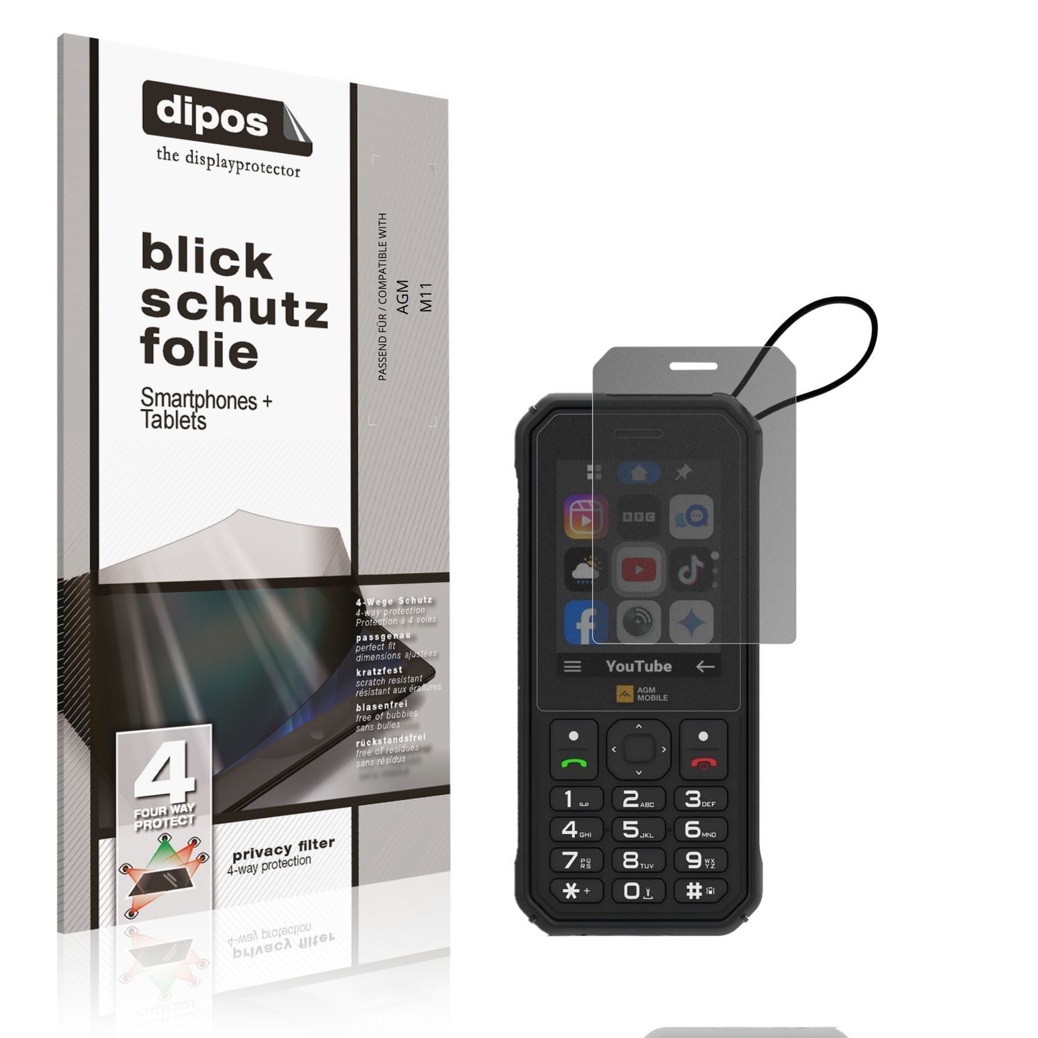 Blickschutzfolie für AGM M11 matt Schutzfolie Priv (1)