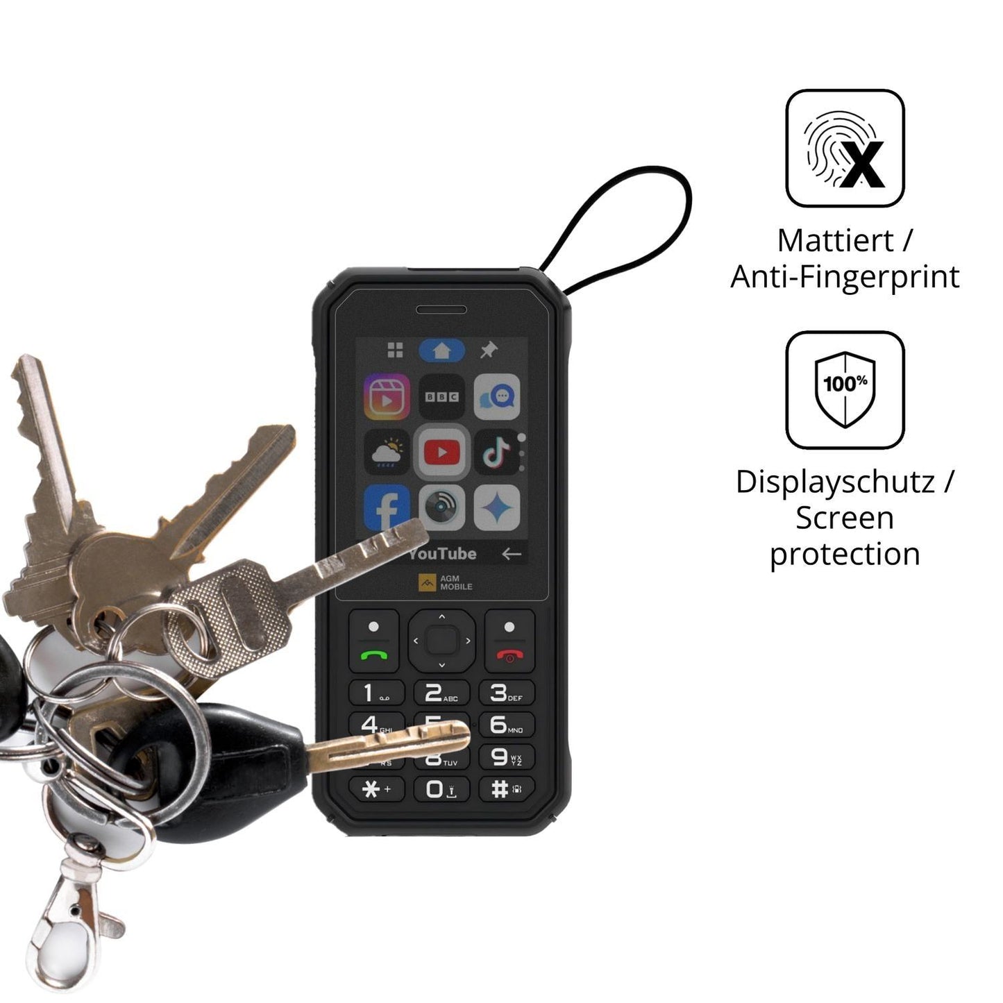 Blickschutzfolie für AGM M11 matt Schutzfolie Priv (3)