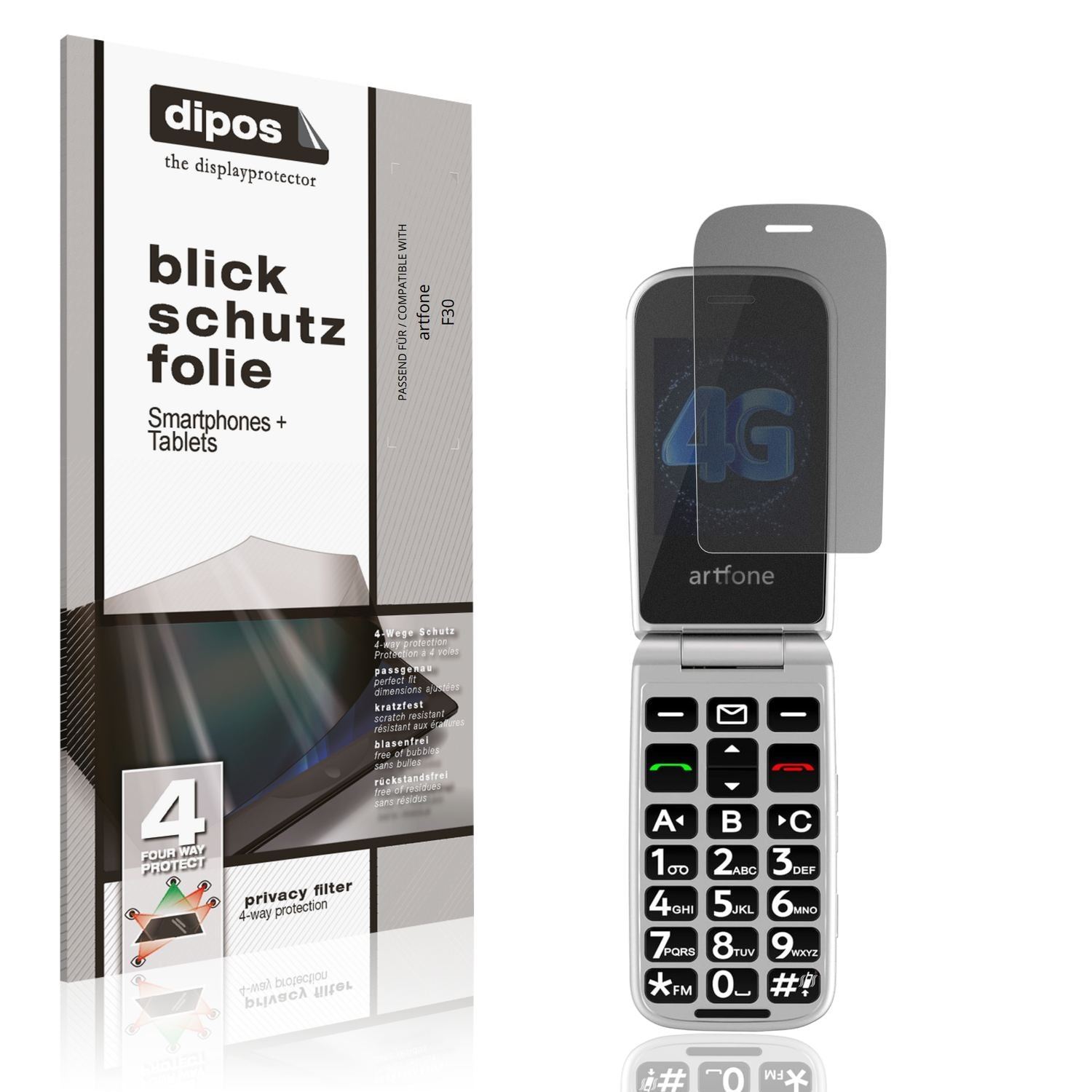 Blickschutzfolie für artfone F30 matt Schutzfolie  (1)