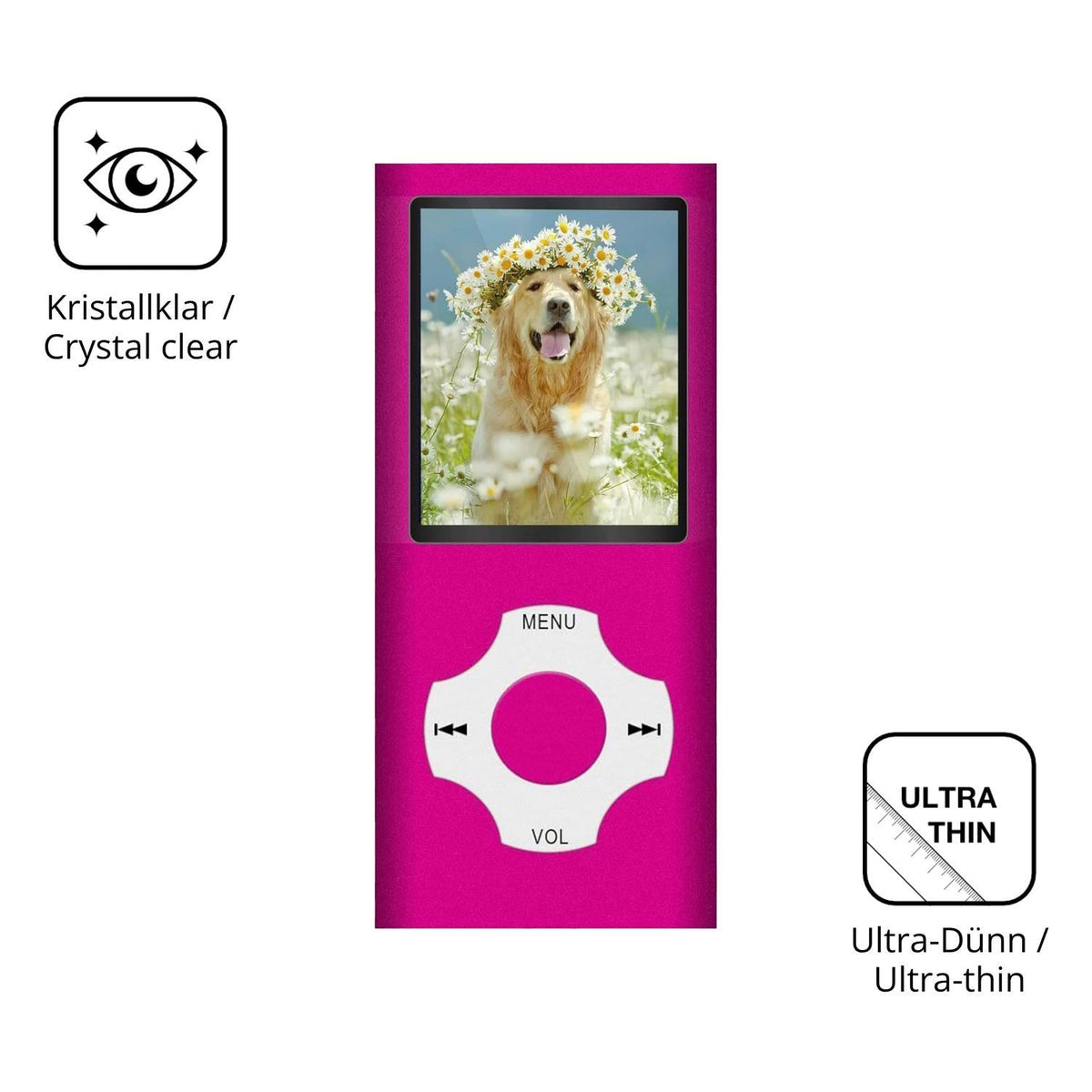 4x Schutzfolie klar für Hotechs LX-B2 MP3-Player D (5)