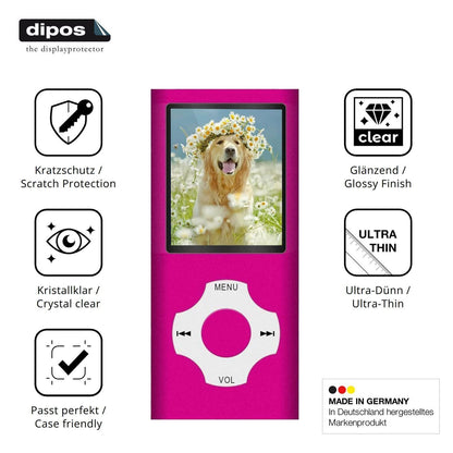 4x Schutzfolie klar für Hotechs LX-B2 MP3-Player D (7)