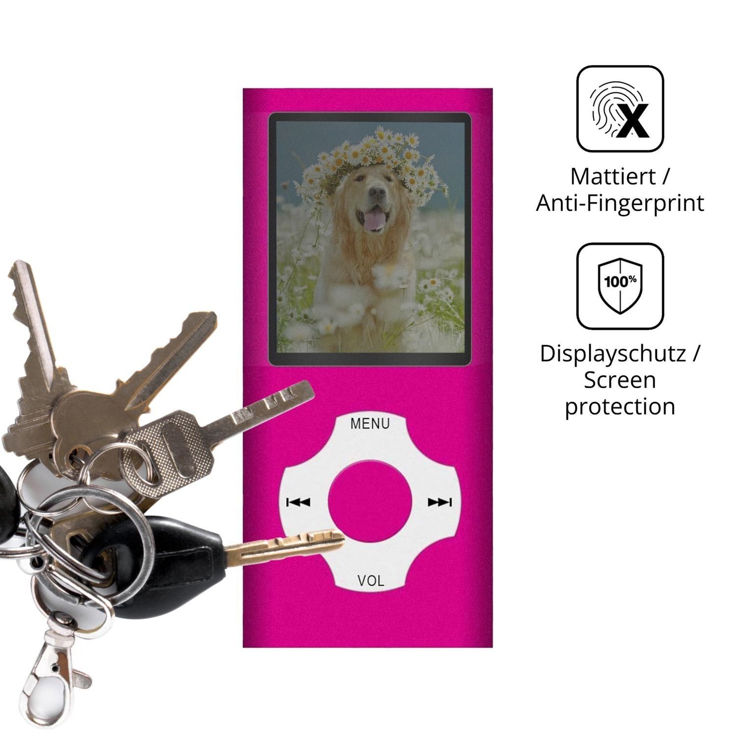 Blickschutzfolie für Hotechs LX-B2 MP3-Player matt (3)