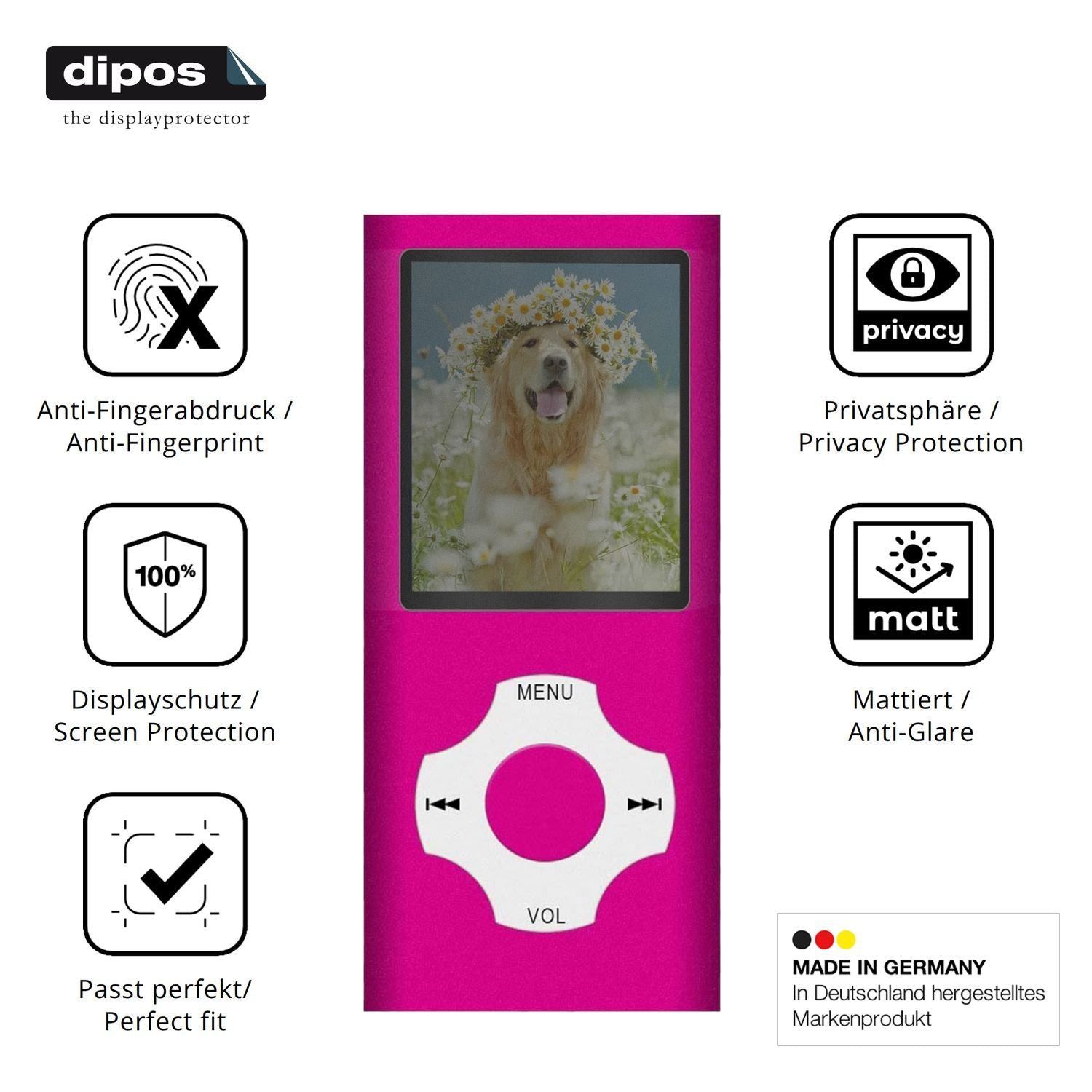 Blickschutzfolie für Hotechs LX-B2 MP3-Player matt (5)