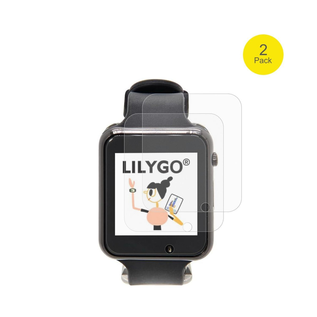 2x Full Cover Schutzfolie matt für LILYGO T-Watch  (2)
