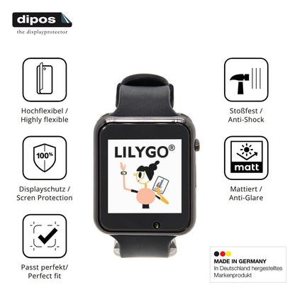 2x Full Cover Schutzfolie matt für LILYGO T-Watch  (7)