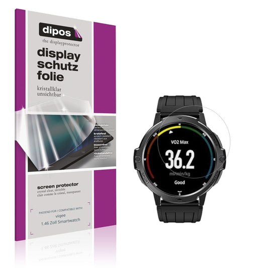 6x Schutzfolie klar für viqee 1.46 Zoll Smartwatch (1)