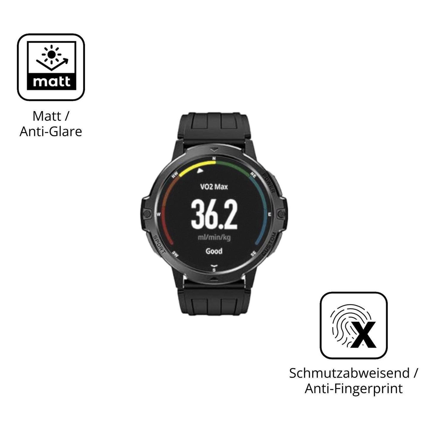 6x Schutzfolie matt für viqee 1.46 Zoll Smartwatch (5)