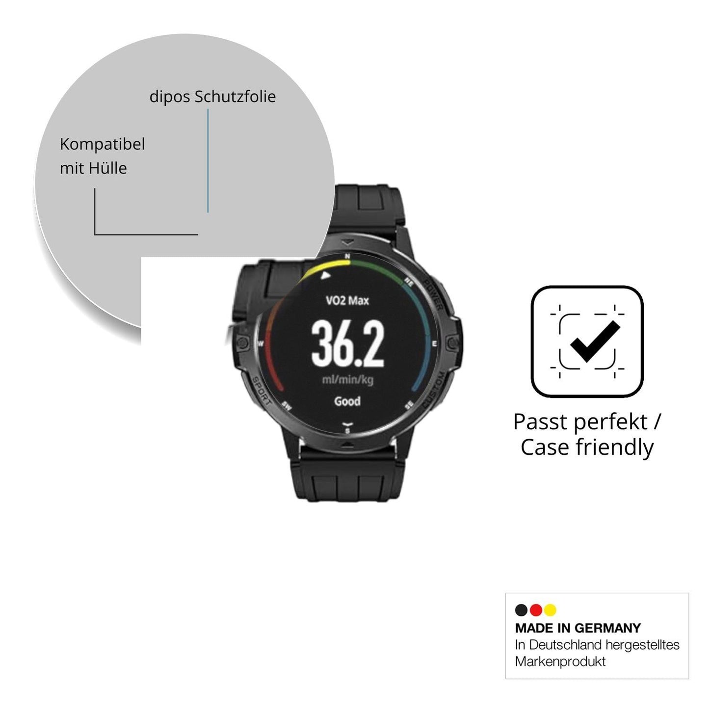 6x Schutzfolie matt für viqee 1.46 Zoll Smartwatch (6)