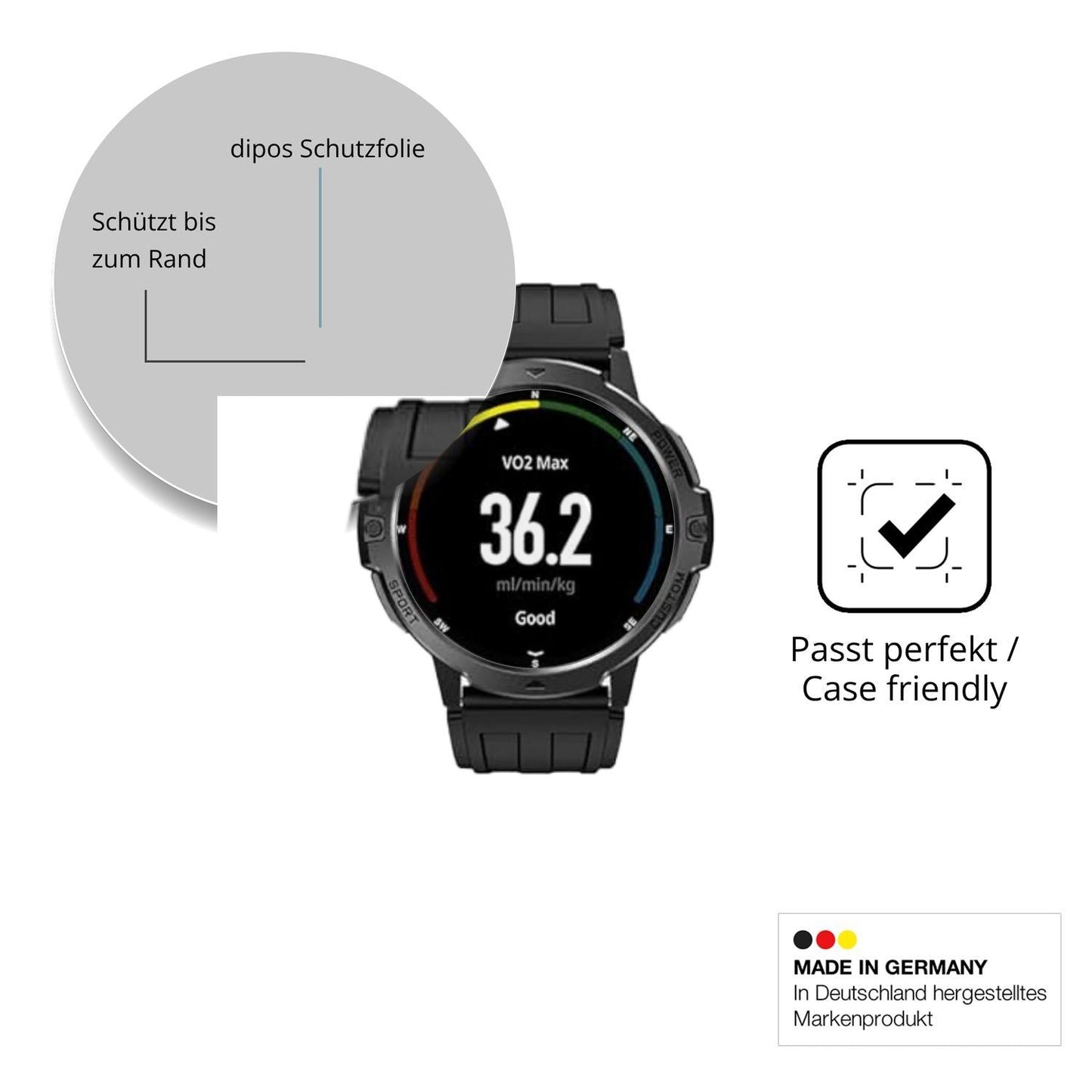 2x 9H Schutzfolie für viqee 1.46 Zoll Smartwatch P (6)