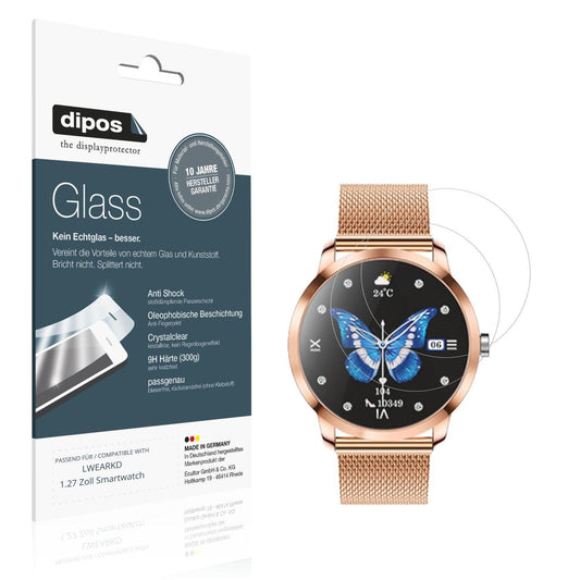 2x 9H Schutzfolie für LWEARKD 1.27 Zoll Smartwatch (1)