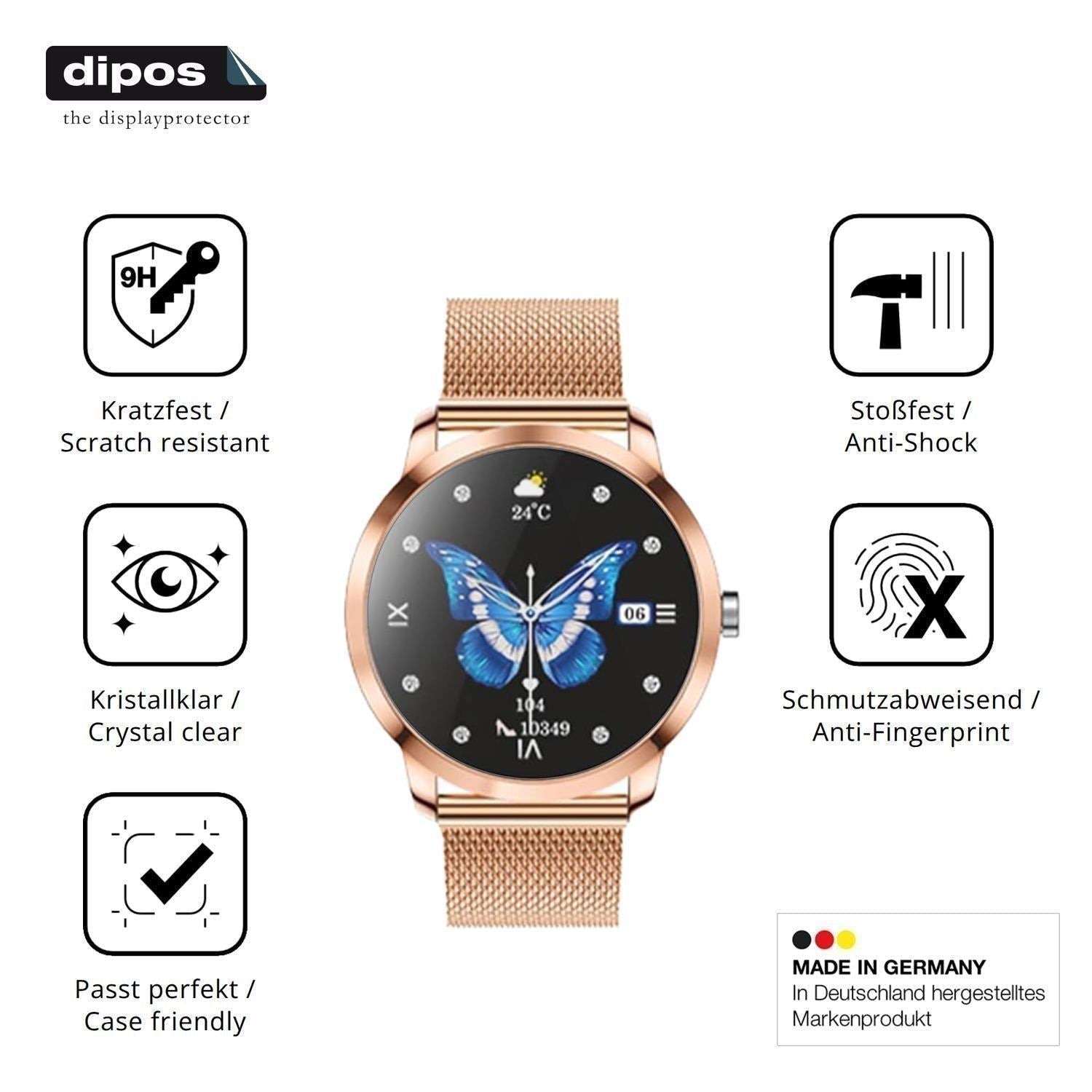 2x 9H Schutzfolie für LWEARKD 1.27 Zoll Smartwatch (7)