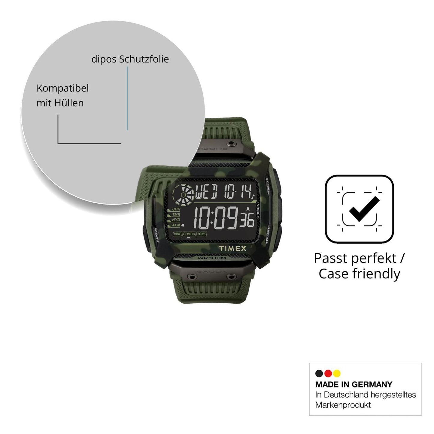 6x Schutzfolie klar für Timex Command Shock Displa (6)