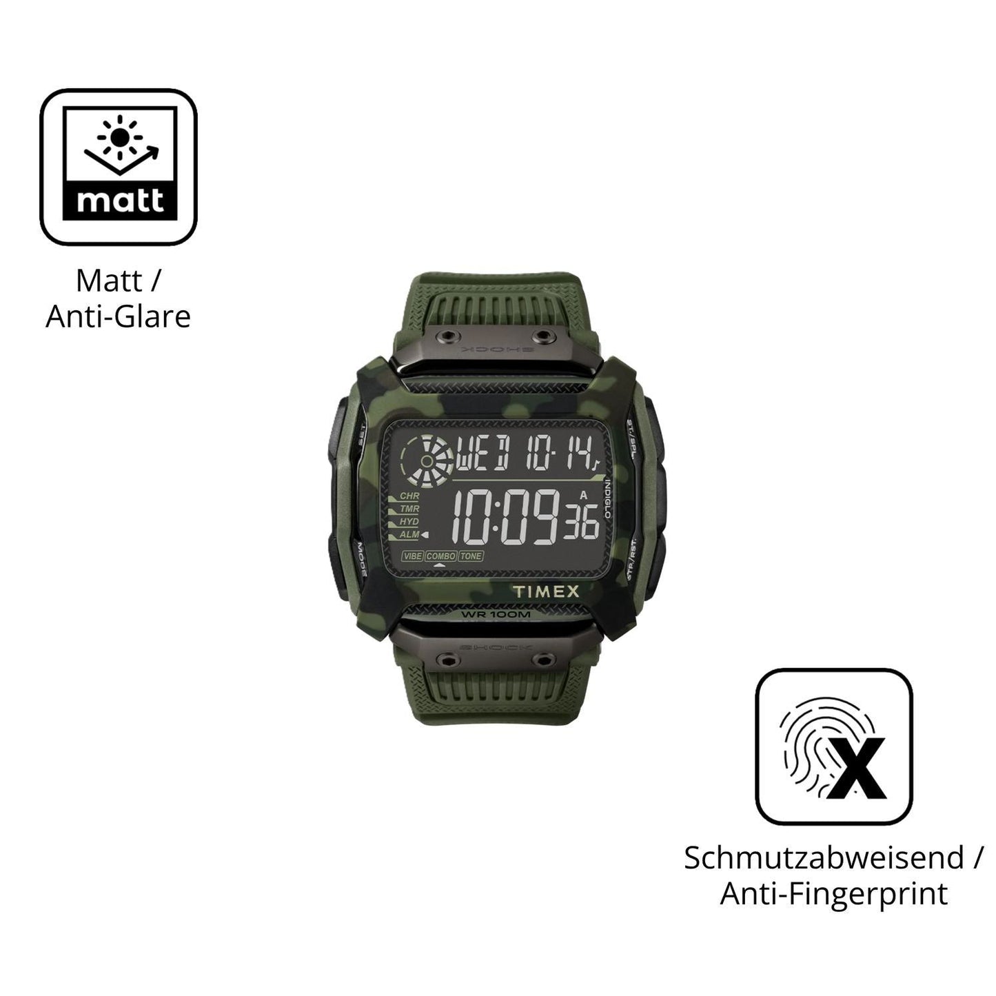2x 9H Schutzfolie matt für Timex Command Shock Pan (5)