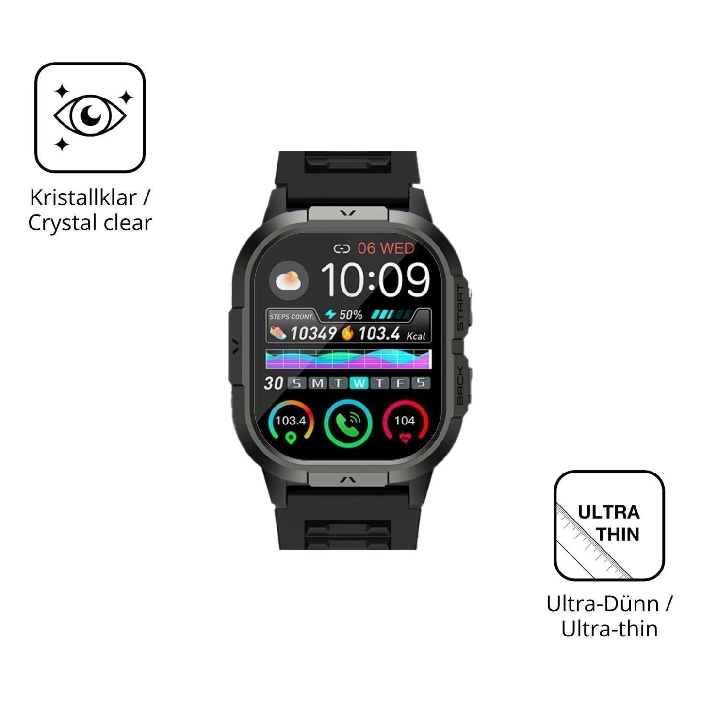 6x Schutzfolie klar für zhizhi P110 Display-Schutz (5)