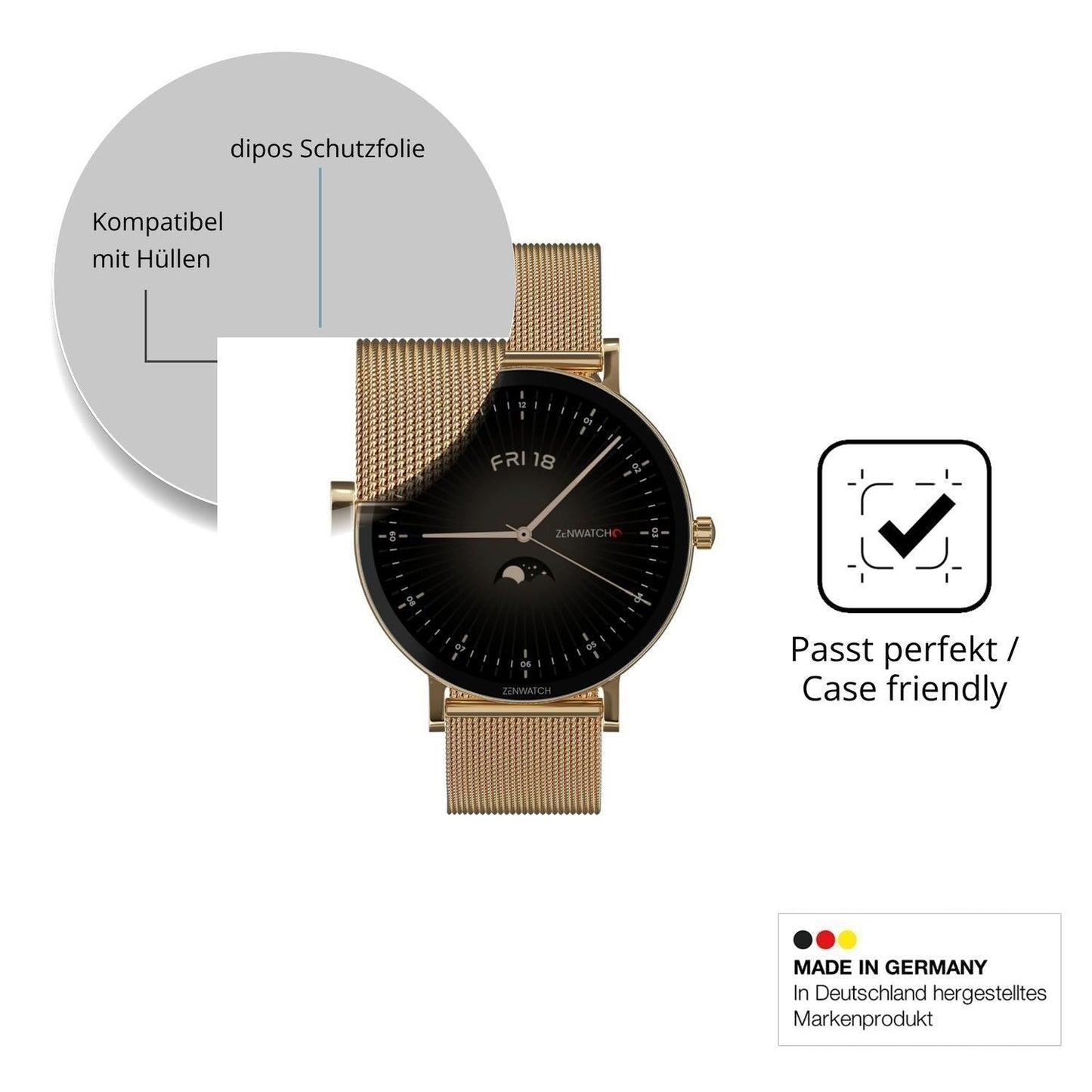 6x Schutzfolie klar für Zenwatch Venice Pro 2.0 Di (6)