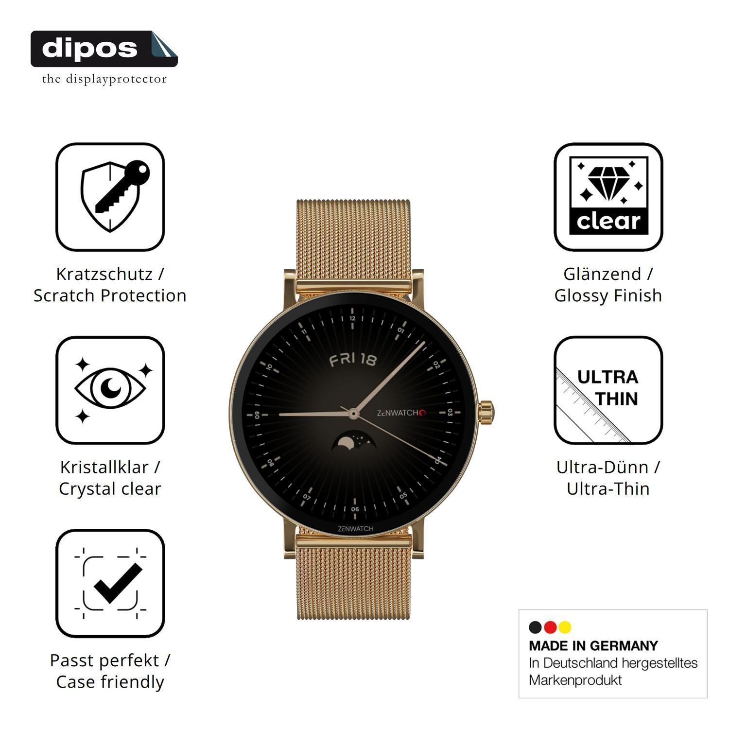 6x Schutzfolie klar für Zenwatch Venice Pro 2.0 Di (7)