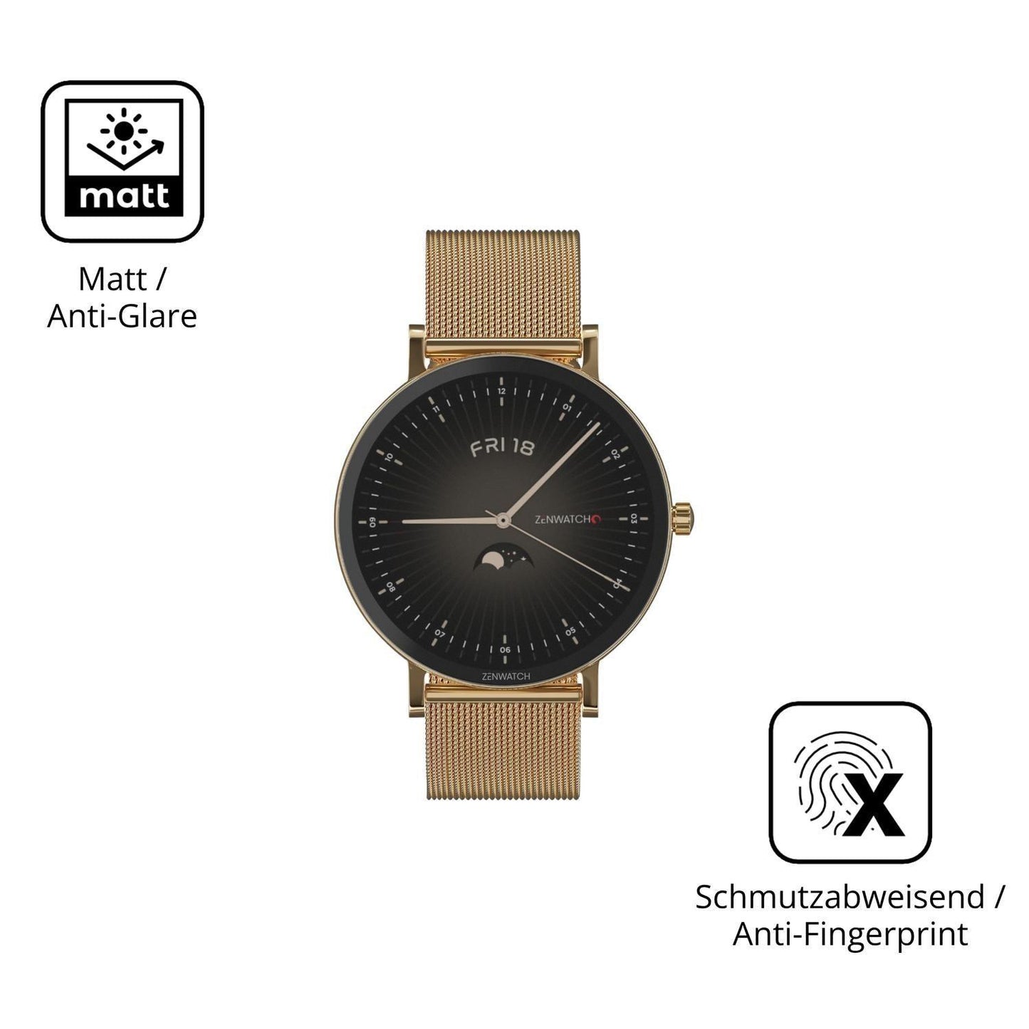 6x Schutzfolie matt für Zenwatch Venice Pro 2.0 Di (5)