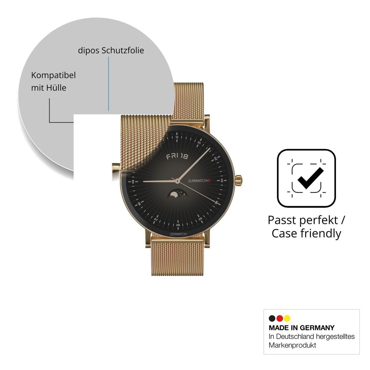 6x Schutzfolie matt für Zenwatch Venice Pro 2.0 Di (6)