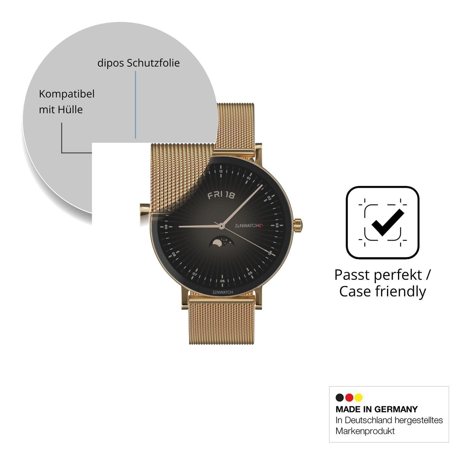 6x Schutzfolie matt für Zenwatch Venice Pro 2.0 Di (6)