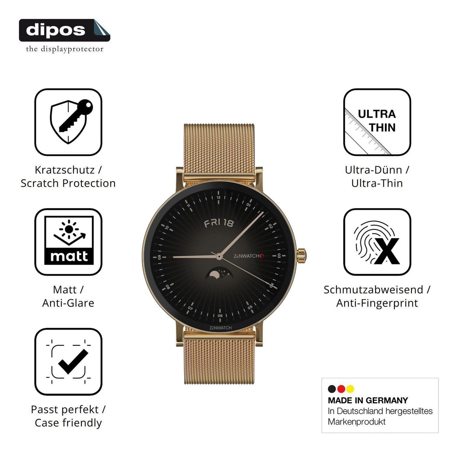 6x Schutzfolie matt für Zenwatch Venice Pro 2.0 Di (7)