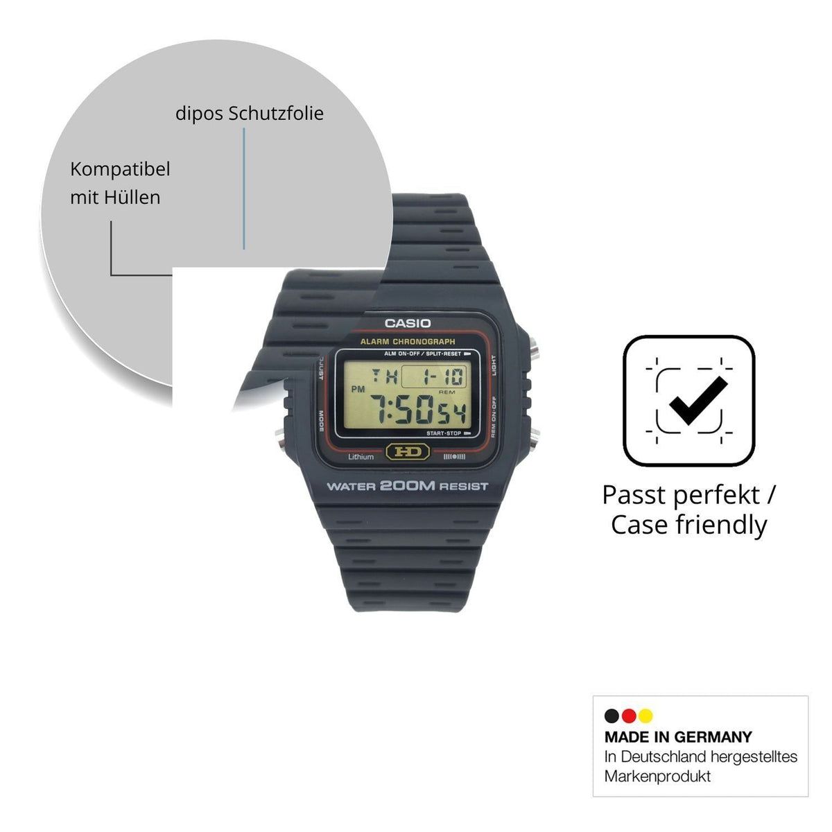 6x Schutzfolie klar für Casio DW-260 Display-Schut (6)