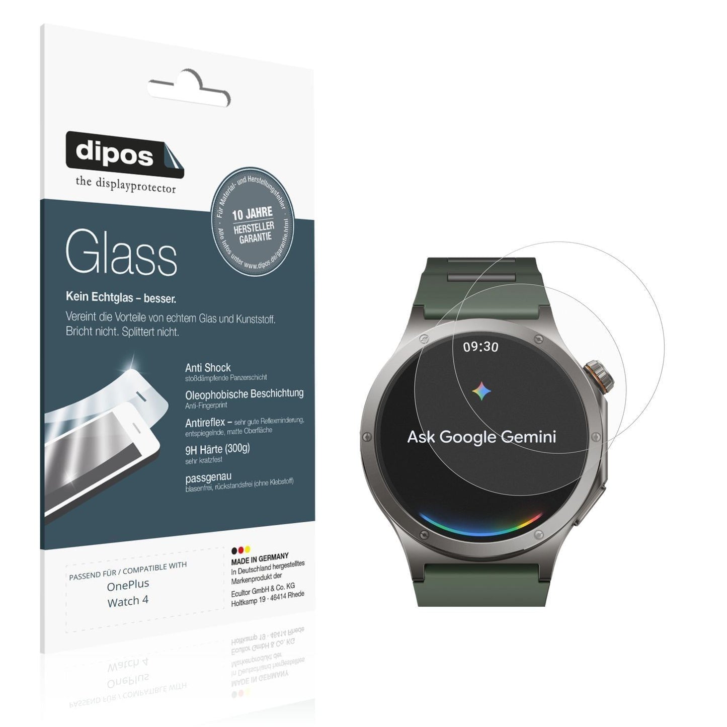 2x 9H Schutzfolie matt für OnePlus Watch 4 Panzerf (1)