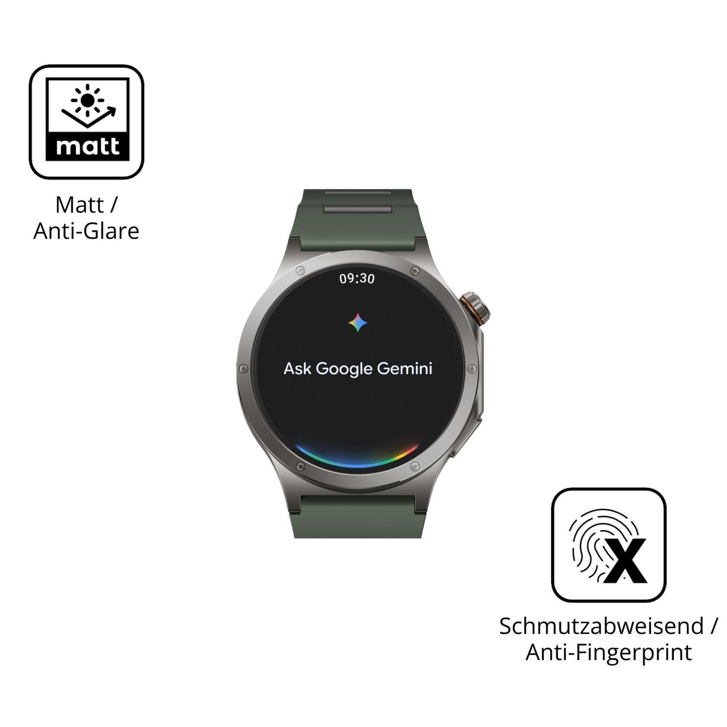 2x 9H Schutzfolie matt für OnePlus Watch 4 Panzerf (5)