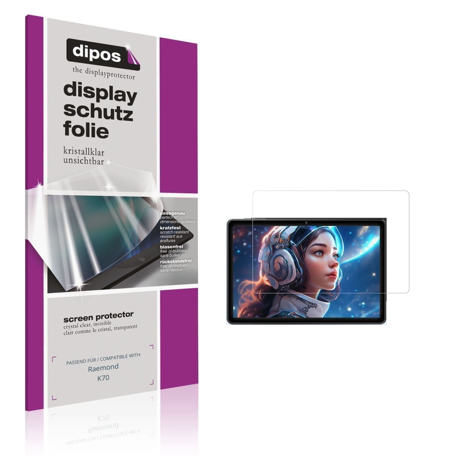 2x Schutzfolie klar für Raemond K70 Display-Schutz (1)