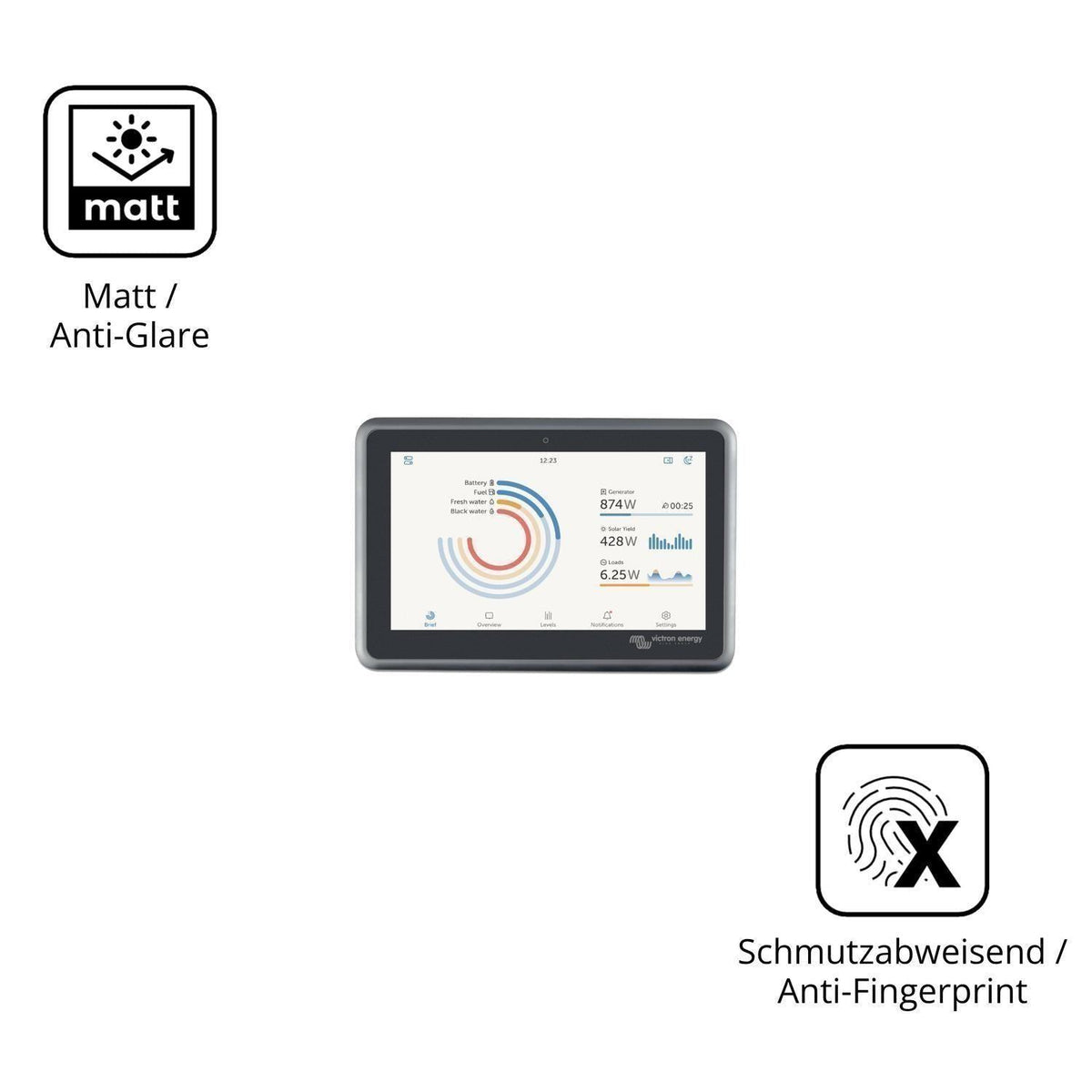 2x Schutzfolie matt für Victron Ekrano GX Display- (5)