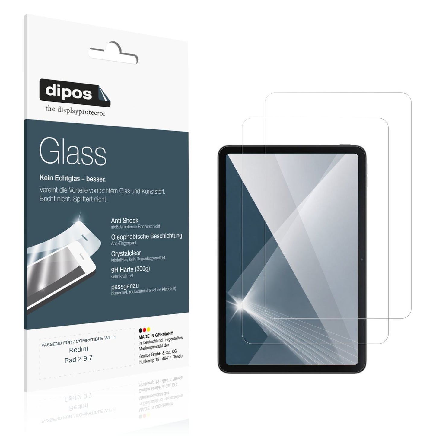 2x 9H Schutzfolie für Redmi Pad 2 9.7 Panzerfolie (1)