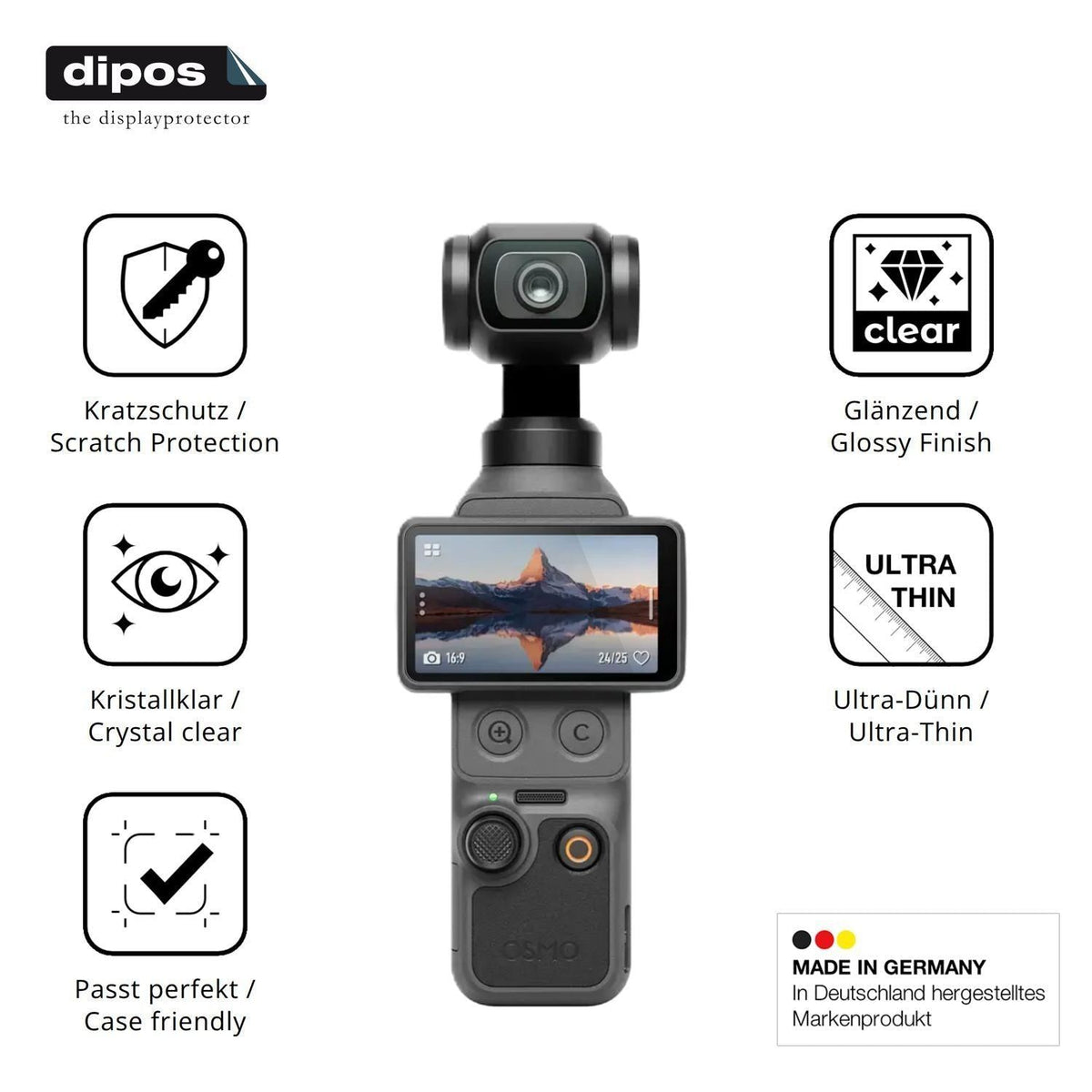 4x Schutzfolie klar für DJI Osmo Pocket 4 Display- (7)