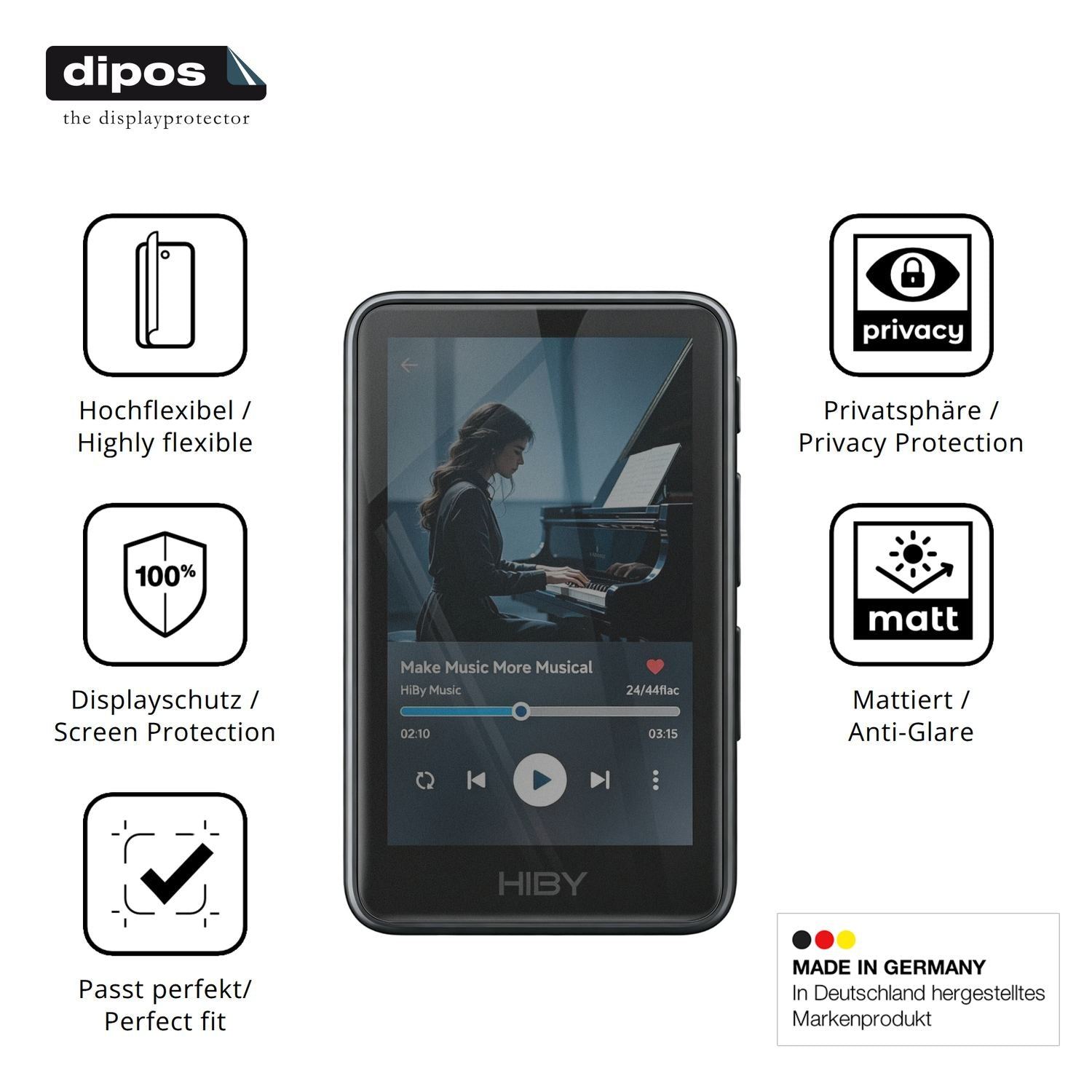 Full Cover Privacy Blickschutzfolie für HiBy R1 MP (5)