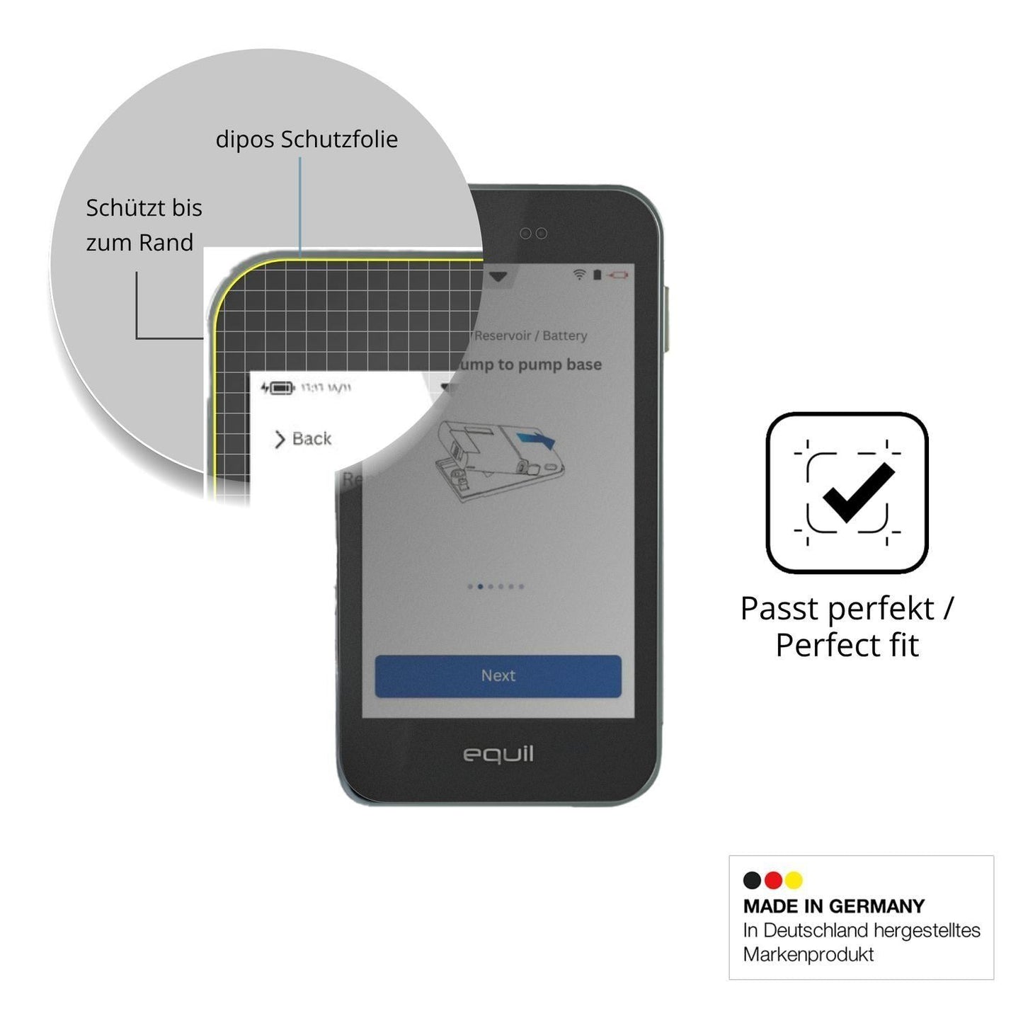Blickschutzfolie für Equil S Patch 300U PDA matt S (4)