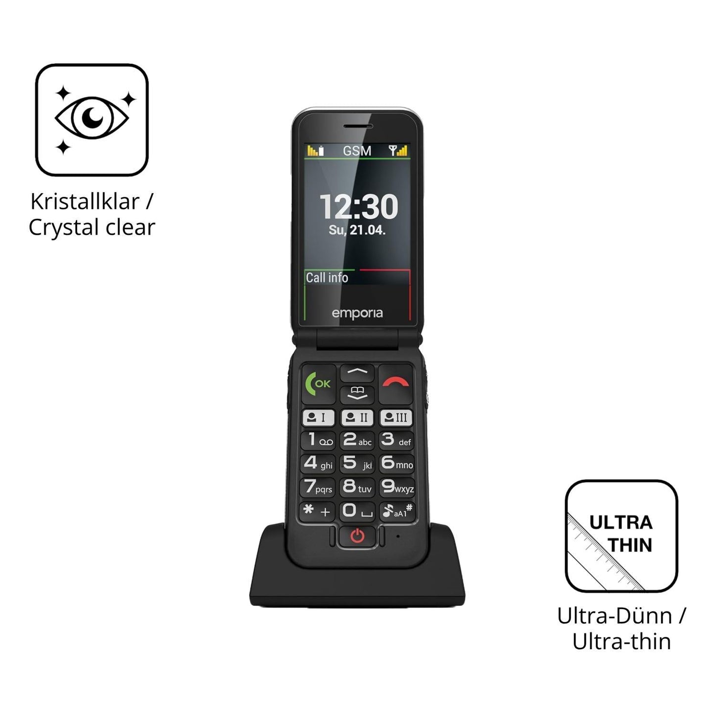 4x Schutzfolie klar für Emporia JOY 2G Display-Sch (5)