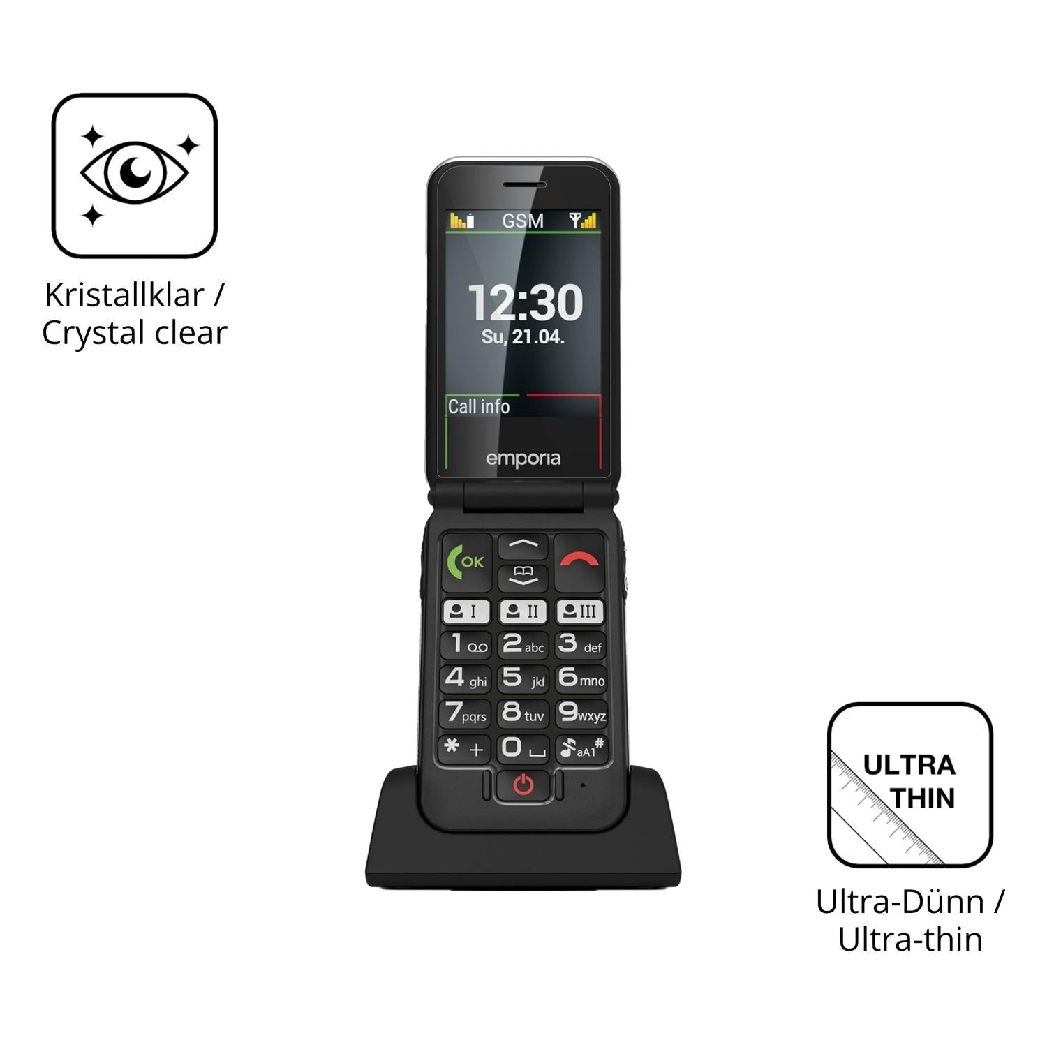 4x Schutzfolie klar für Emporia JOY 2G Display-Sch (5)