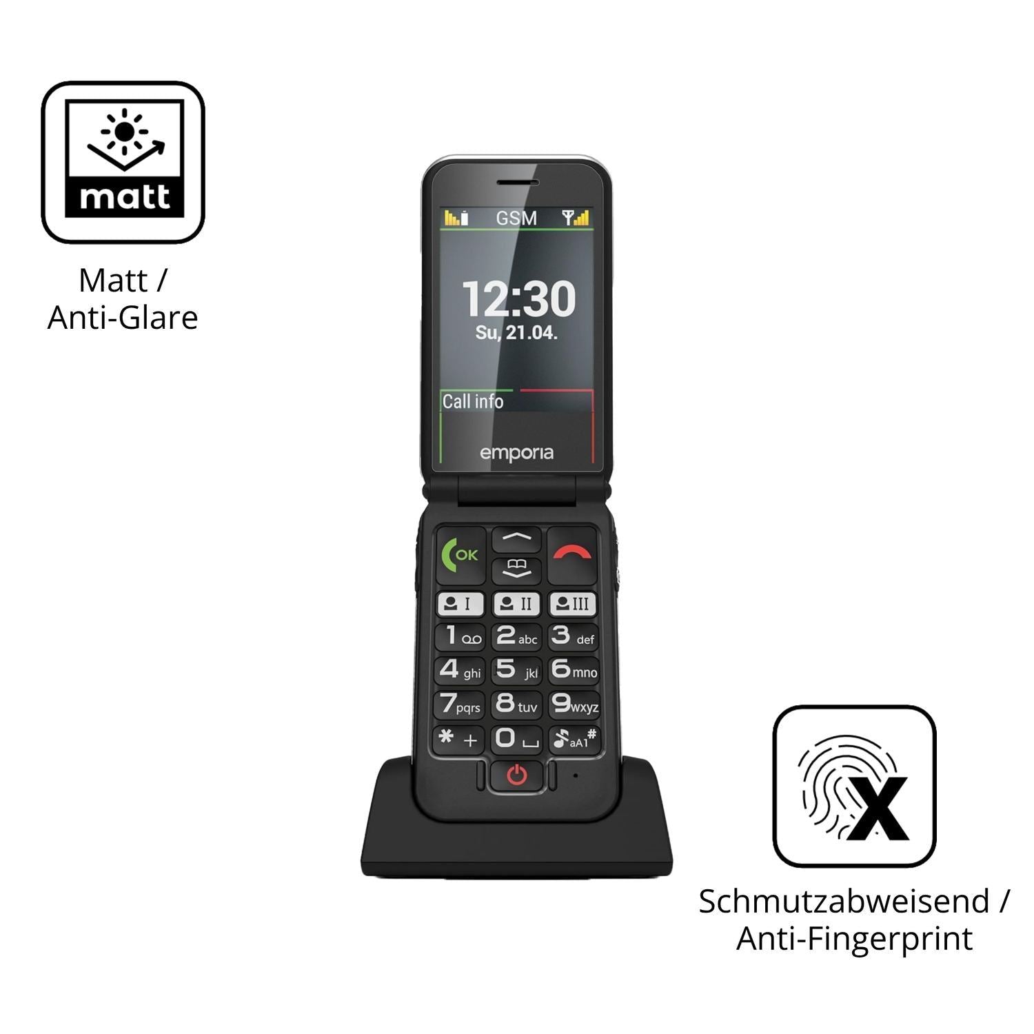 4x Schutzfolie matt für Emporia JOY 2G Display-Sch (5)