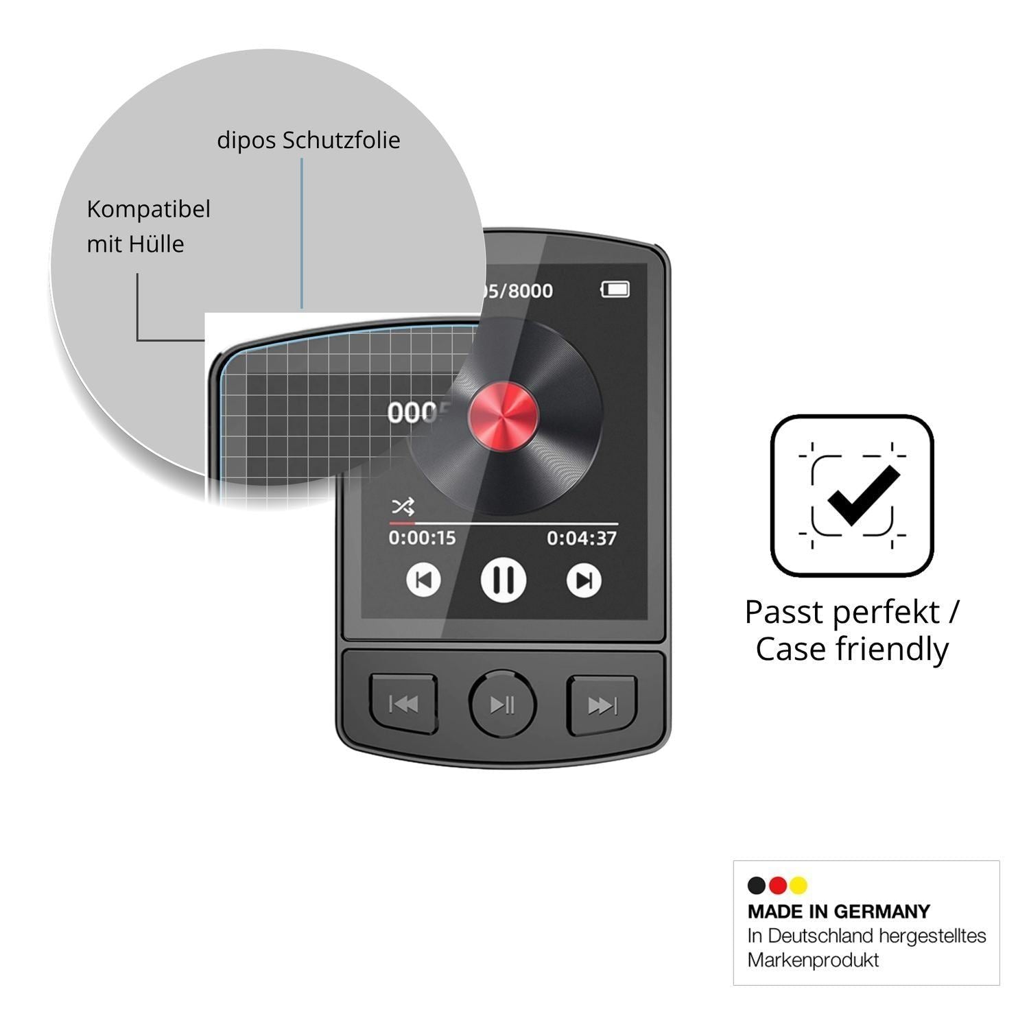4x Schutzfolie matt für PORFOYO LB-ZZY MP3-Player  (6)