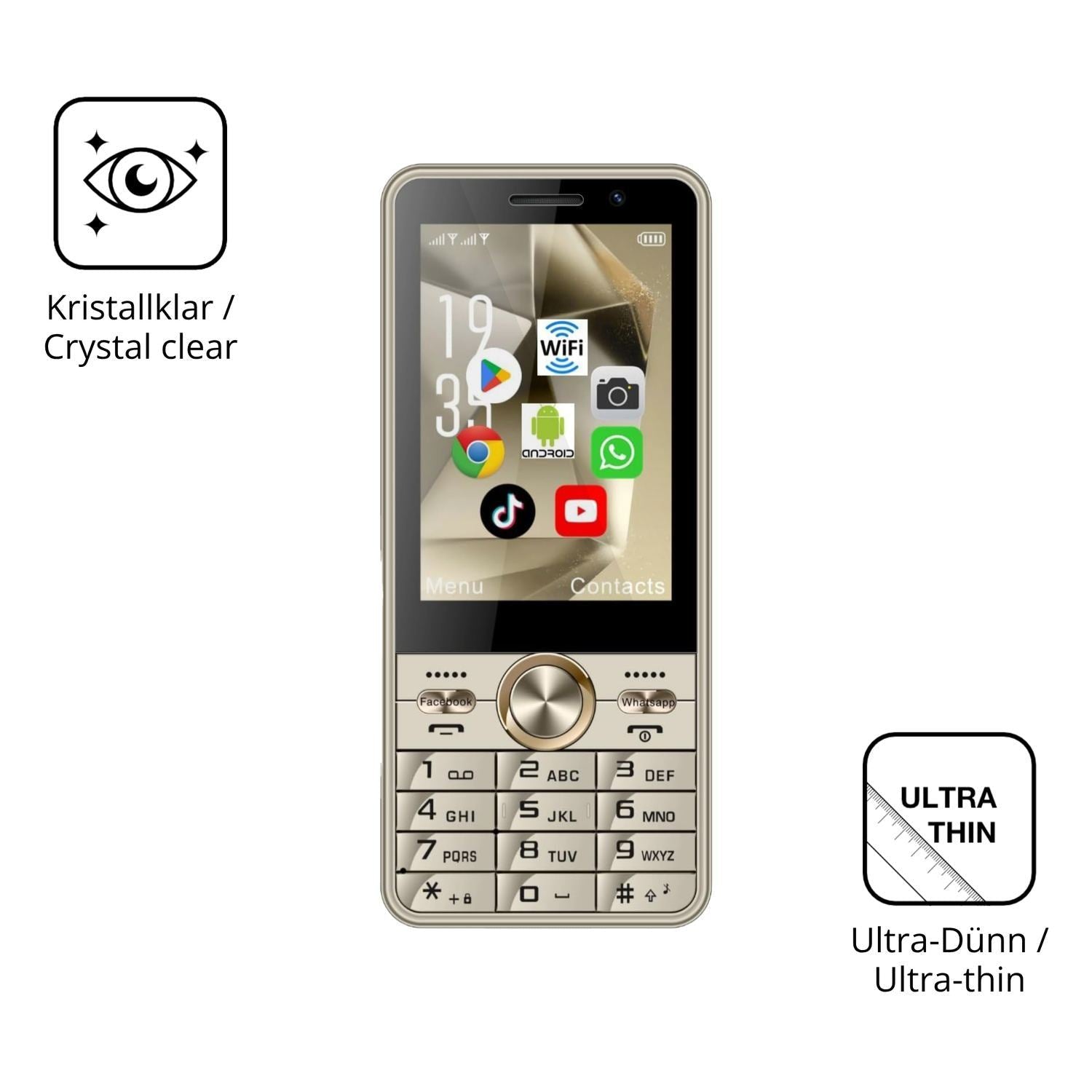 4x Schutzfolie klar für PUSOKEI Senioren-Handy 3.5 (5)