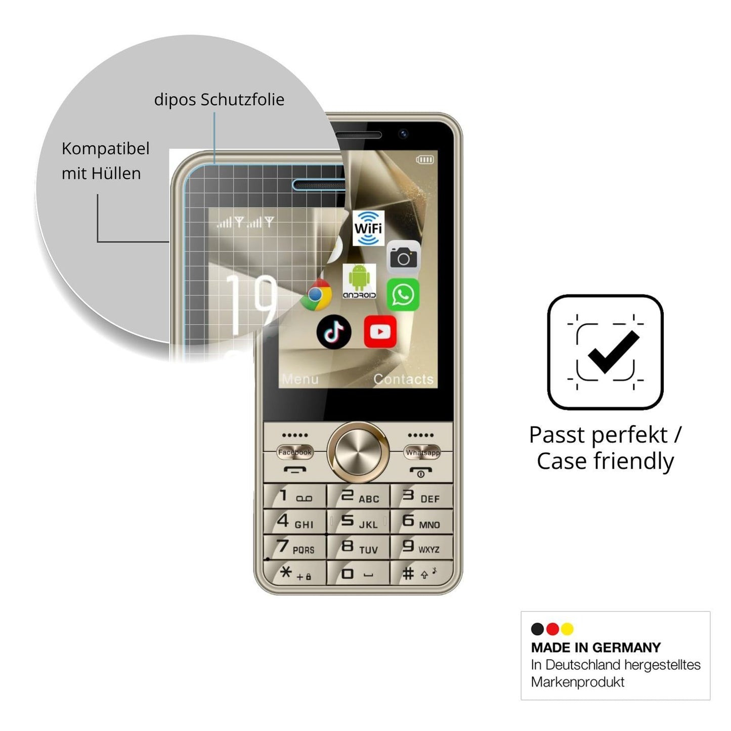 4x Schutzfolie klar für PUSOKEI Senioren-Handy 3.5 (6)