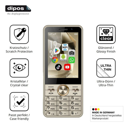 4x Schutzfolie klar für PUSOKEI Senioren-Handy 3.5 (7)