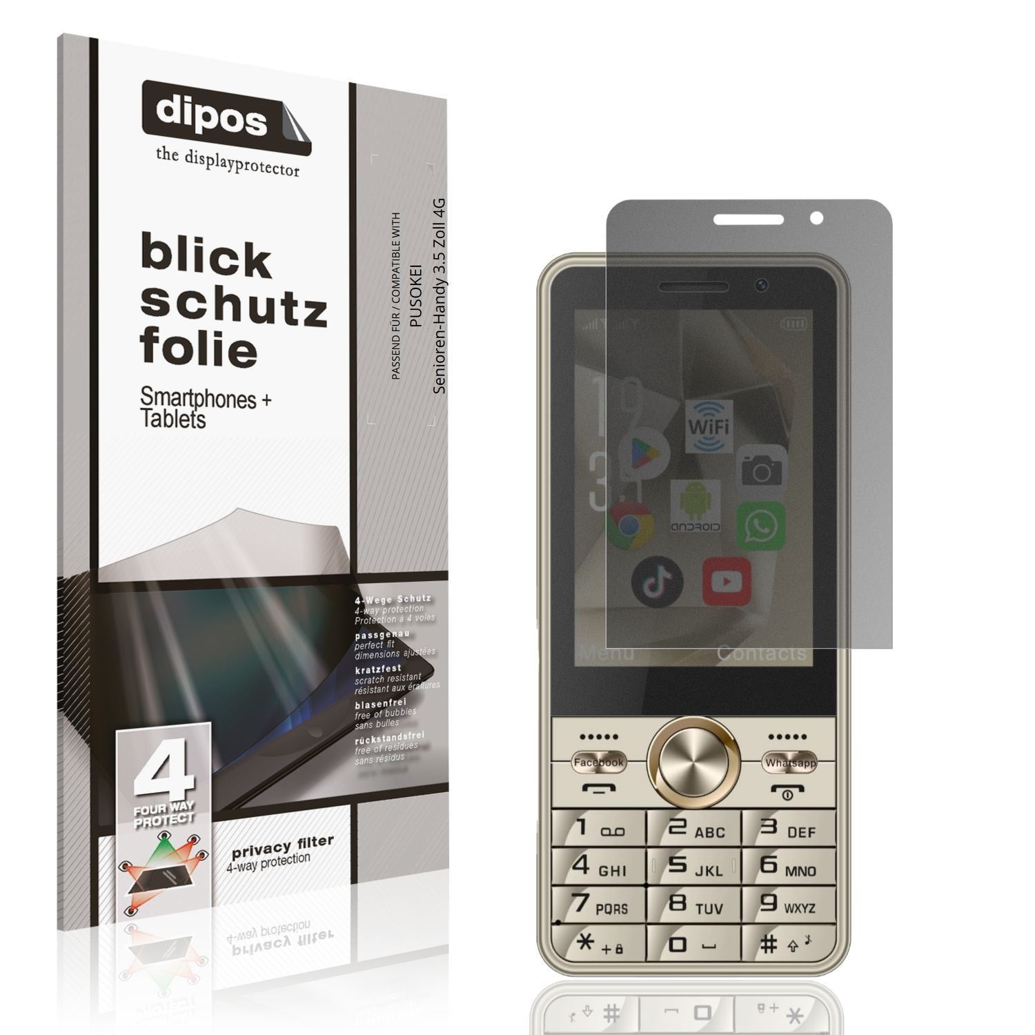 Blickschutzfolie für PUSOKEI Senioren-Handy 3.5 Zo (1)