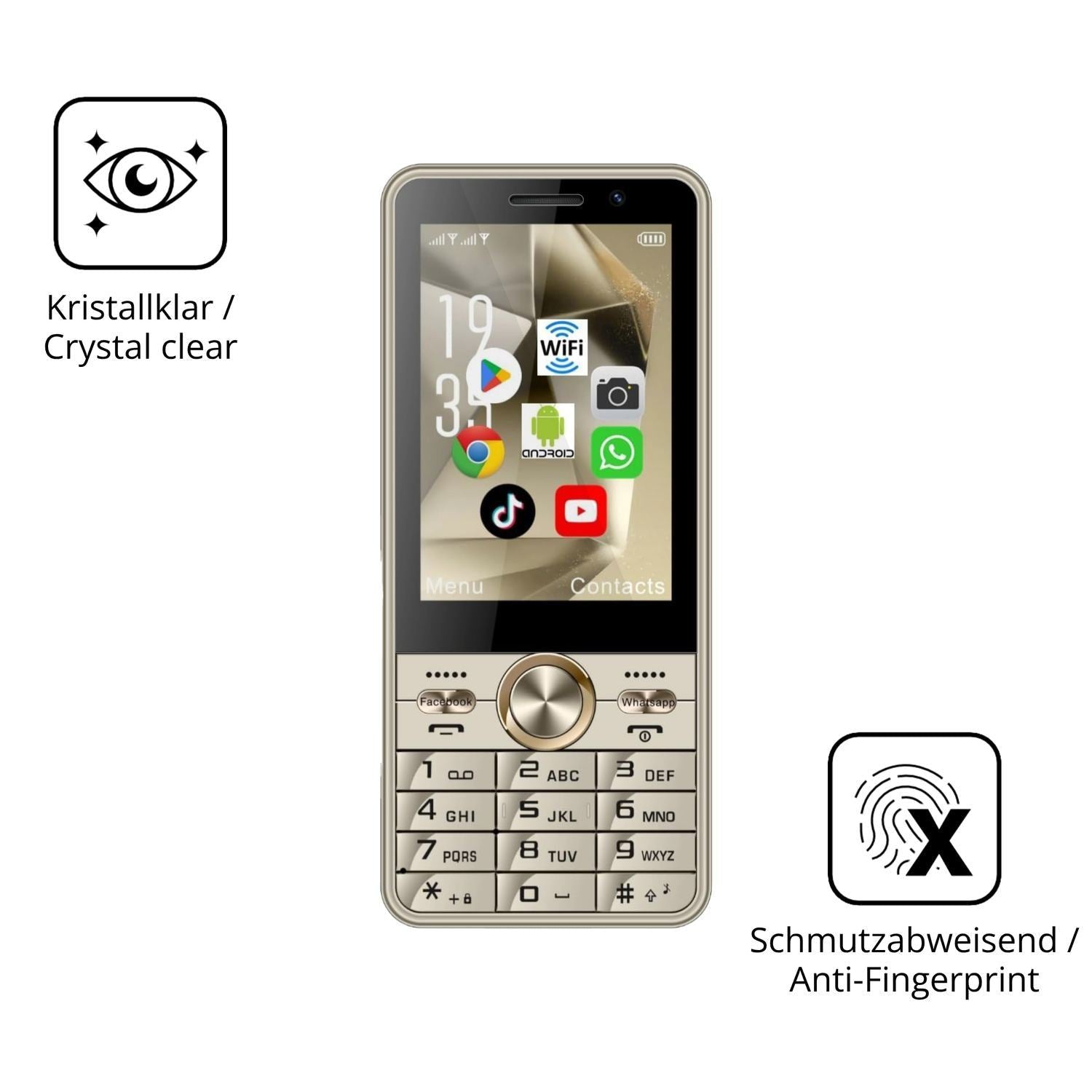 2x 9H Schutzfolie für PUSOKEI Senioren-Handy 3.5 Z (5)