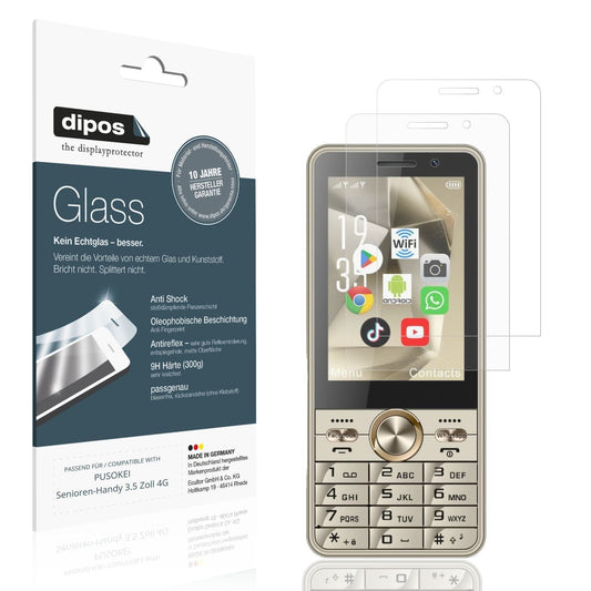 2x 9H Schutzfolie matt für PUSOKEI Senioren-Handy  (1)