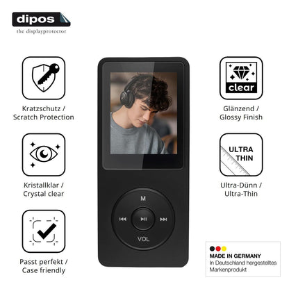 4x Schutzfolie klar für Poeloisy Q2 MP3-Player Dis (7)
