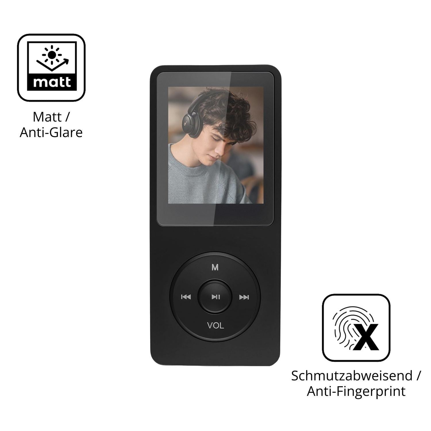 4x Schutzfolie matt für Poeloisy Q2 MP3-Player Dis (5)