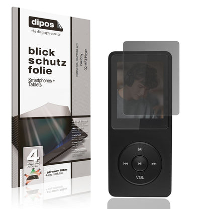 Blickschutzfolie für Poeloisy Q2 MP3-Player matt S (1)