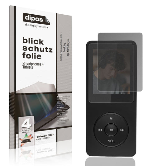 Blickschutzfolie für Poeloisy Q2 MP3-Player matt S (1)